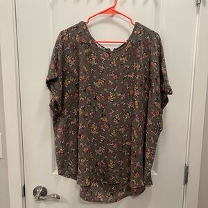 Maurices - Gray Floral Top with multicolors